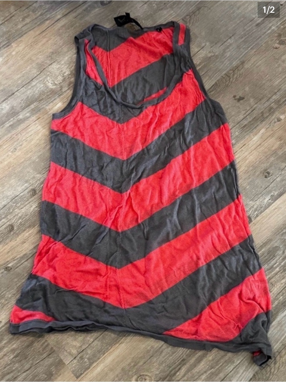 Rag & Bone Pink and Gray Striped Tank Top Size Small